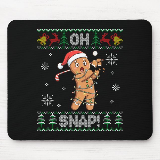 Gingerbread Golf Christmas Cookie Oh Snap Santa Ug Mouse Mat (Front)