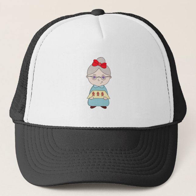 Gingerbread Grandma Trucker Hat (Front)