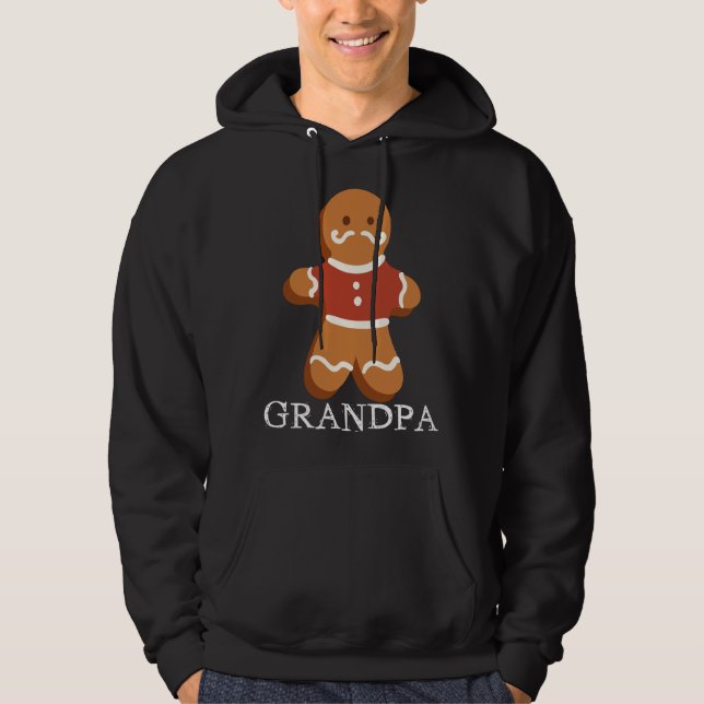 Gingerbread Grandpa Christmas Matching Pyjamas Fam Hoodie (Front)