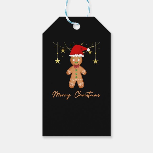 Gingerbread Greetings Christmas Gift Tags (Front)