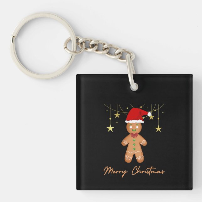 Gingerbread Greetings Christmas Key Ring (Front)