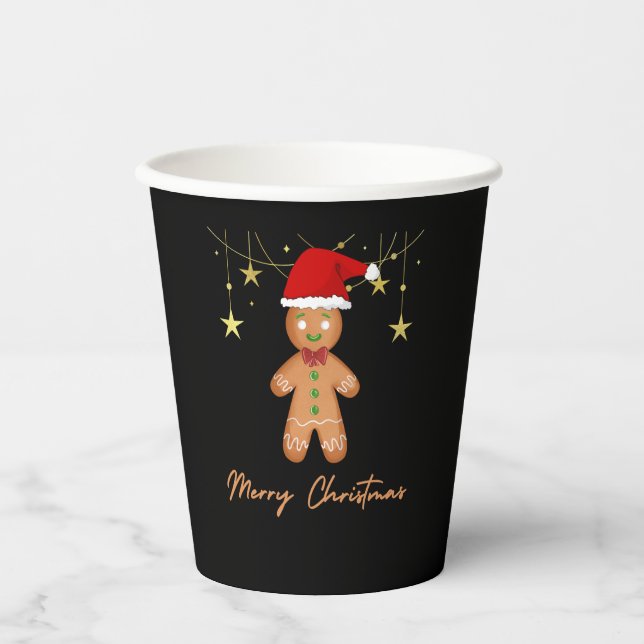 Gingerbread Greetings Christmas Paper Cups (Front)