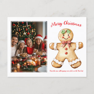 Gingerbread Greetings Photo  Holiday Postcard