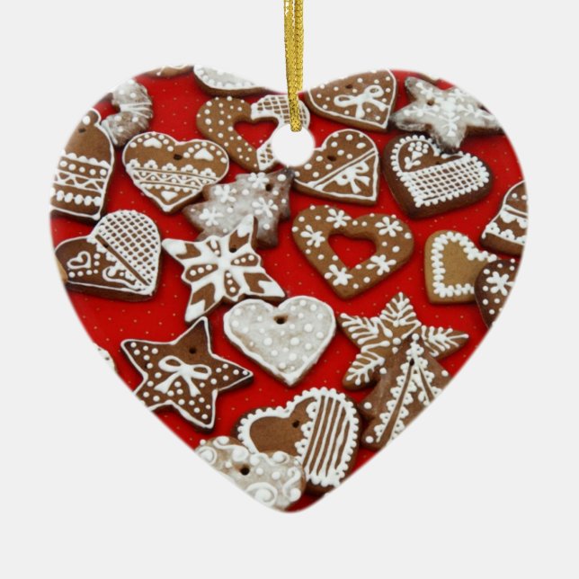 Gingerbread Heart Christmas Ornament (Front)
