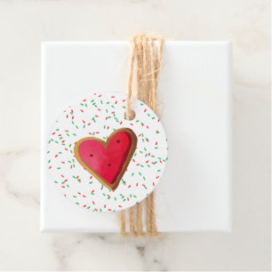 Gingerbread Heart Cookie Sprinkles Christmas Love Favour Tags