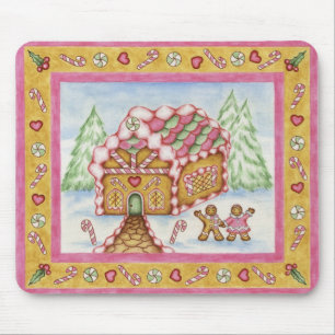 Gingerbread Heart House Mousepad