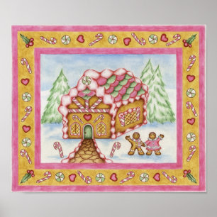 Gingerbread Heart House Poster