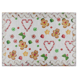 Gingerbread & Hearts Iced Cutting Board