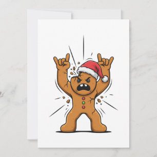 Gingerbread Heavy Metal Guitar Christmas 2026 Thank You Card