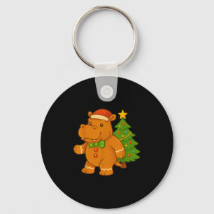Gingerbread Hip Santa Hat Christmas Tree Hiptamus Key Ring
