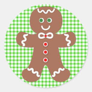 Gingerbread Holiday Boy Classic Round Sticker