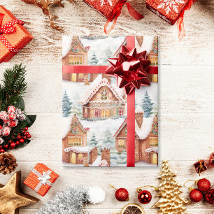 Gingerbread Holiday Christmas Pattern Wrapping Paper