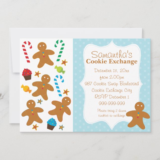 Gingerbread Holiday Cookie Exchange Invitation (Front)