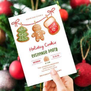 Gingerbread Holiday Cookie Exchange Party  Invitation