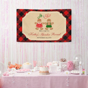 Gingerbread Holiday Gender Reveal Christmas Banner