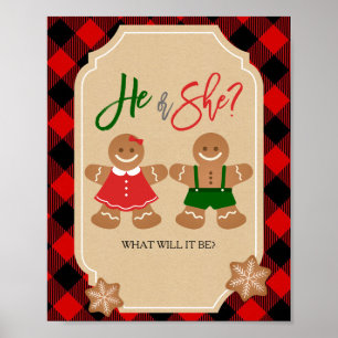 Gingerbread Holiday Gender Reveal Welcome Sign