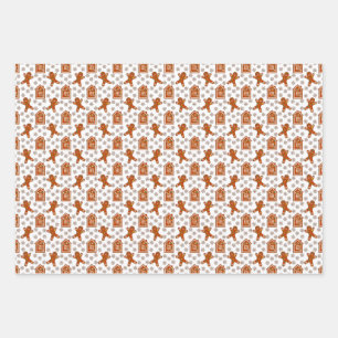 GINGERBREAD Holiday Pattern Wrapping Paper Sheet