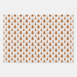 GINGERBREAD Holiday Pattern Wrapping Paper Sheet