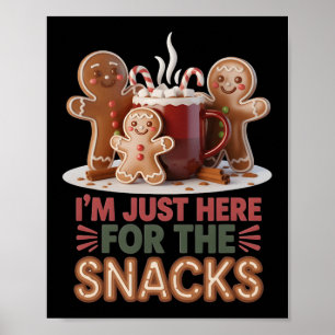 Gingerbread Holiday Snacks Funny Christmas Poster