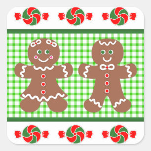 Gingerbread Holiday Square Sticker