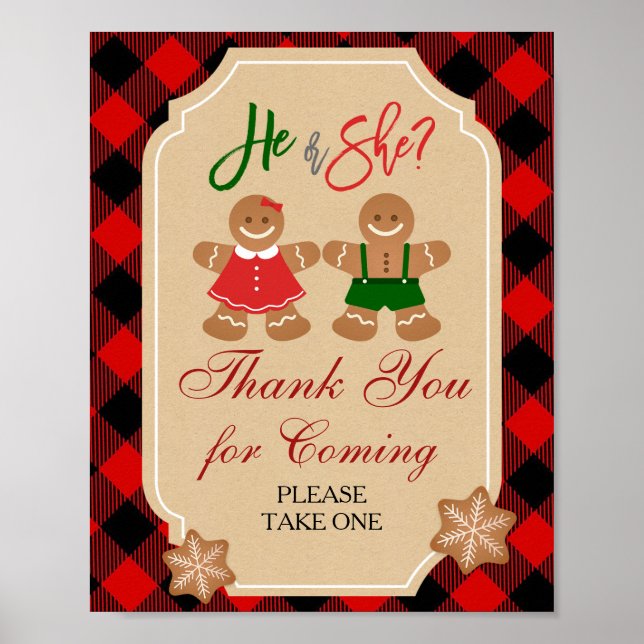 Gingerbread Holiday Thank you for coming Favour Poster (Front)
