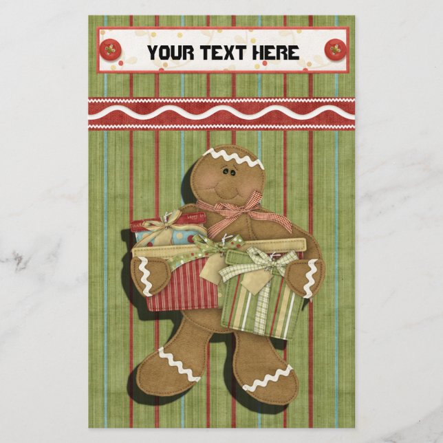 Gingerbread Holidays Recipe Binder-Divider Stationery (Front)