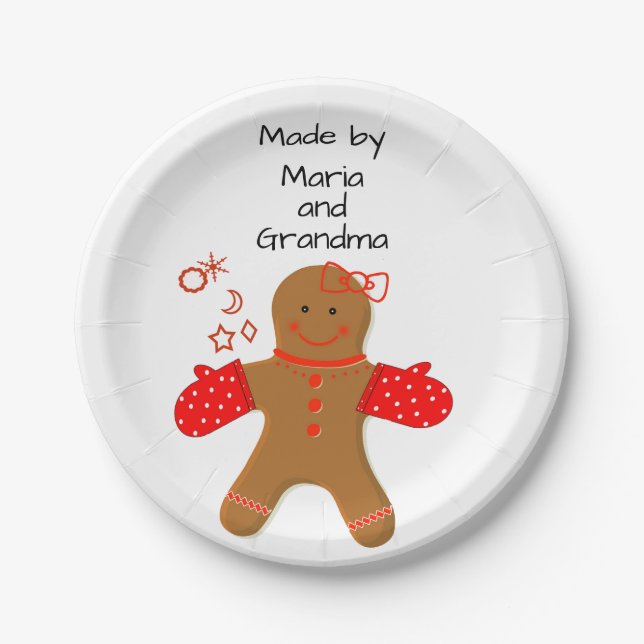 Gingerbread Homemade Bakery Paper Plate (Front)