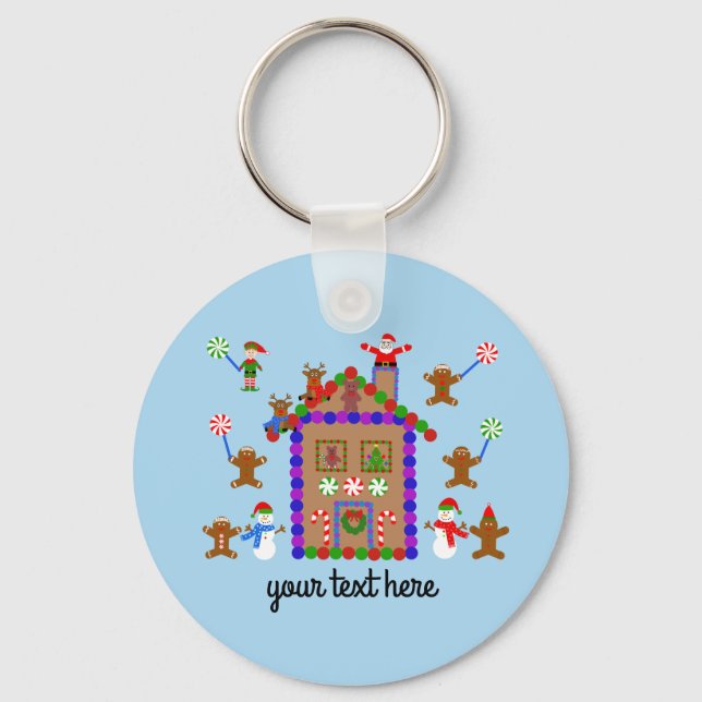 Gingerbread House #2 Keychain  (Front)