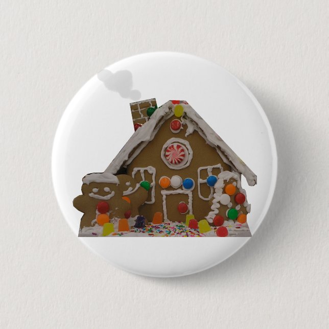 Gingerbread House 6 Cm Round Badge (Front)