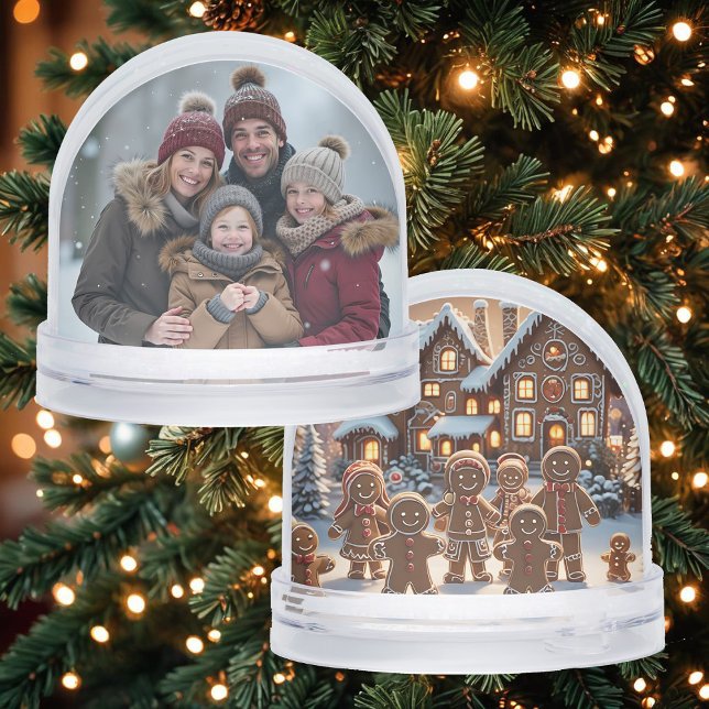 Gingerbread house and family, photo gift  snowglobe (Creator Uploaded)