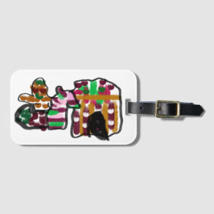 Gingerbread house and ginger bread  man lovey luggage tag