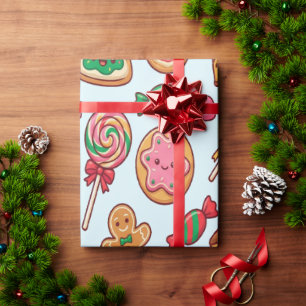 Gingerbread House and Sweets Kids Christmas Wrapping Paper