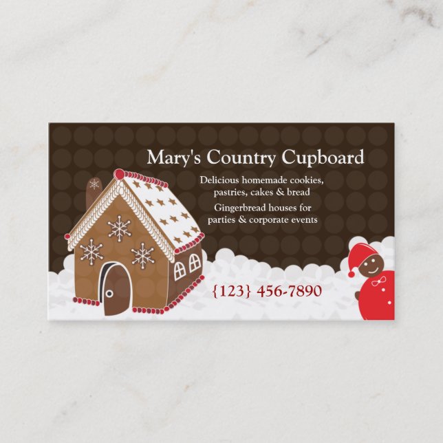 Gingerbread House Bakery Cookie Business Card (Front)