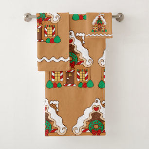 Gingerbread House Bathroom Towels Set