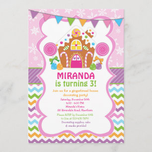 Gingerbread House Birthday Invitation