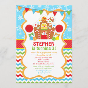 Gingerbread House Birthday Invitation