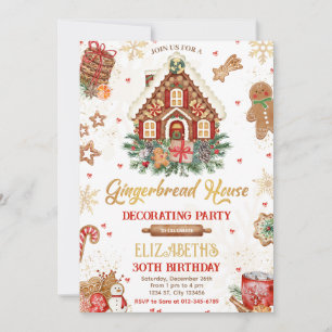 Gingerbread House Birthday Party Invitation