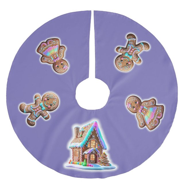 Gingerbread House Boys and Girls Brushed Polyester Tree Skirt (Front)