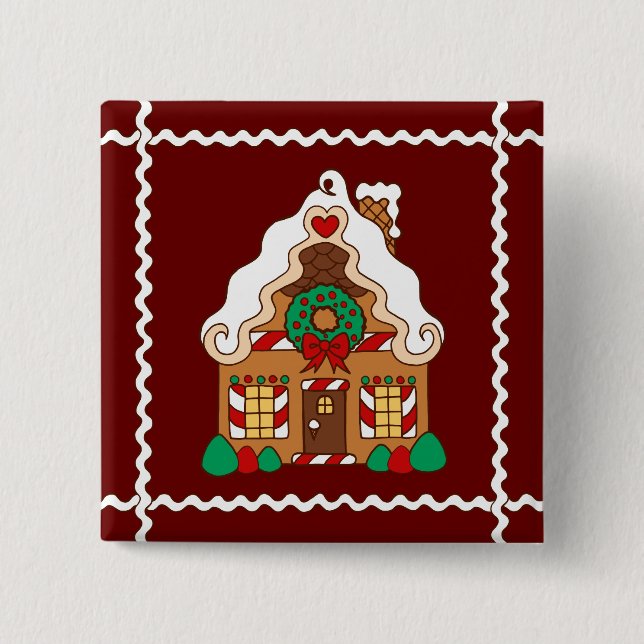 Gingerbread House Button (Front)