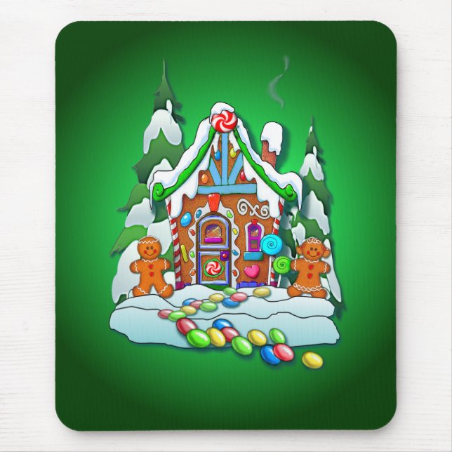 GINGERBREAD HOUSE by SHARON SHARPE Mouse Mat (Front)
