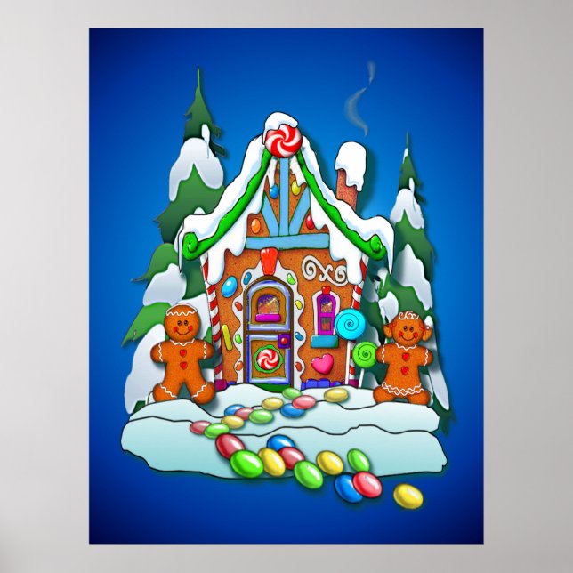 GINGERBREAD HOUSE by SHARON SHARPE Poster (Front)
