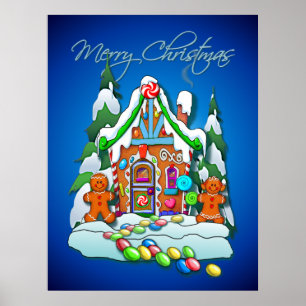 GINGERBREAD HOUSE by SHARON SHARPE Poster