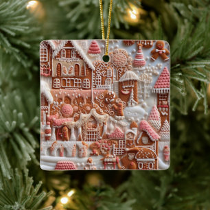 Gingerbread House Ceramic Ornament