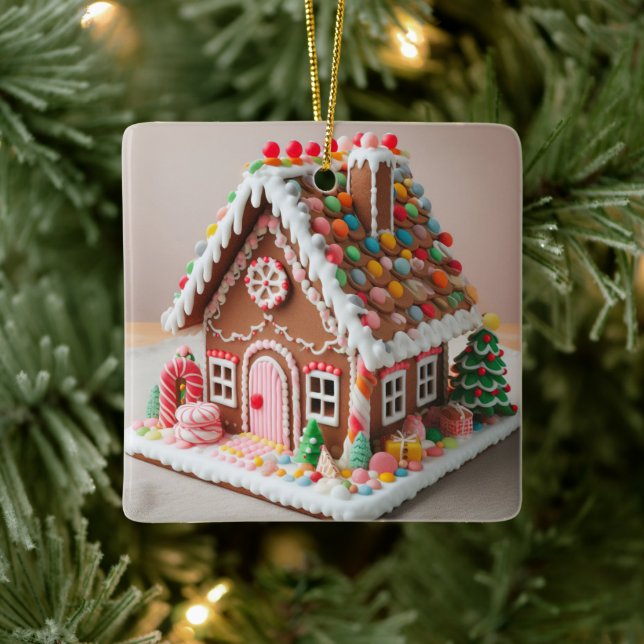Gingerbread house ceramic ornament (Tree)