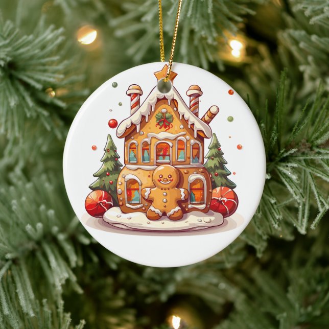 Gingerbread house ceramic tree decoration (Tree)