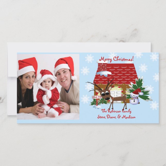 Gingerbread House Chirstmas Family Photo Card (Front)