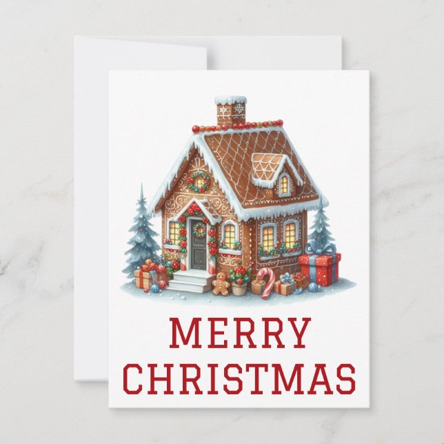 Gingerbread House Christmas Card (Front)