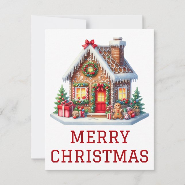 Gingerbread House Christmas Card (Front)