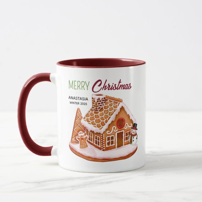 Gingerbread House Christmas Coffee Mug (Left)
