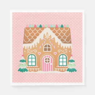 Gingerbread  House   Christmas Cookie Exchange  Napkin